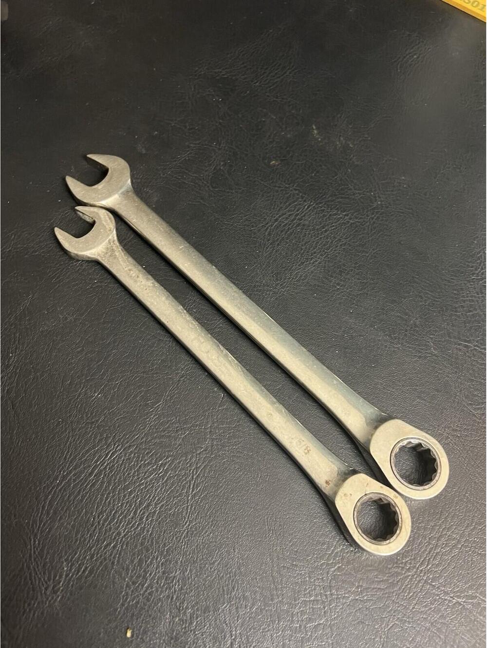 Lot Of 2 Foose Mac Tools Chip Ratchet Combination Wrench 18 mm Metric 5/8 SAE